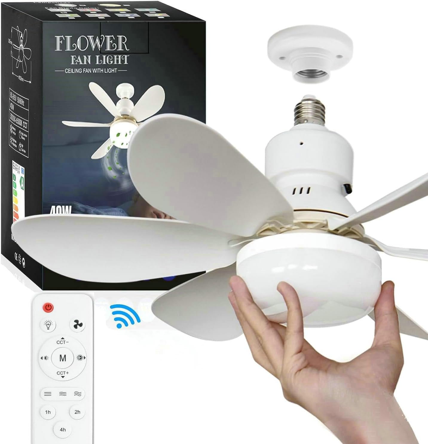 DEPHIE E27 Ceiling Fan with LED Light